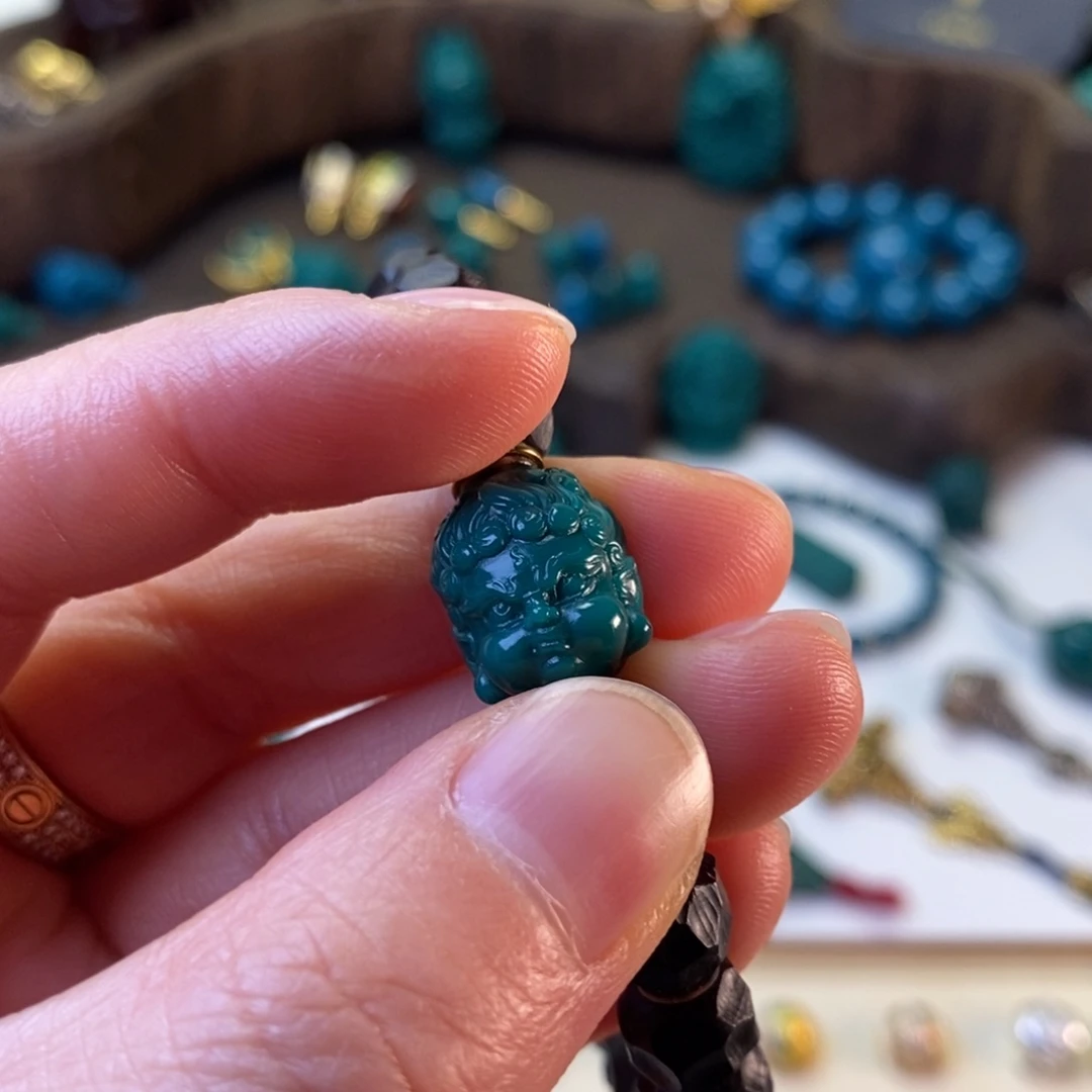 颈饰琉璃地狱色12mm不动明王