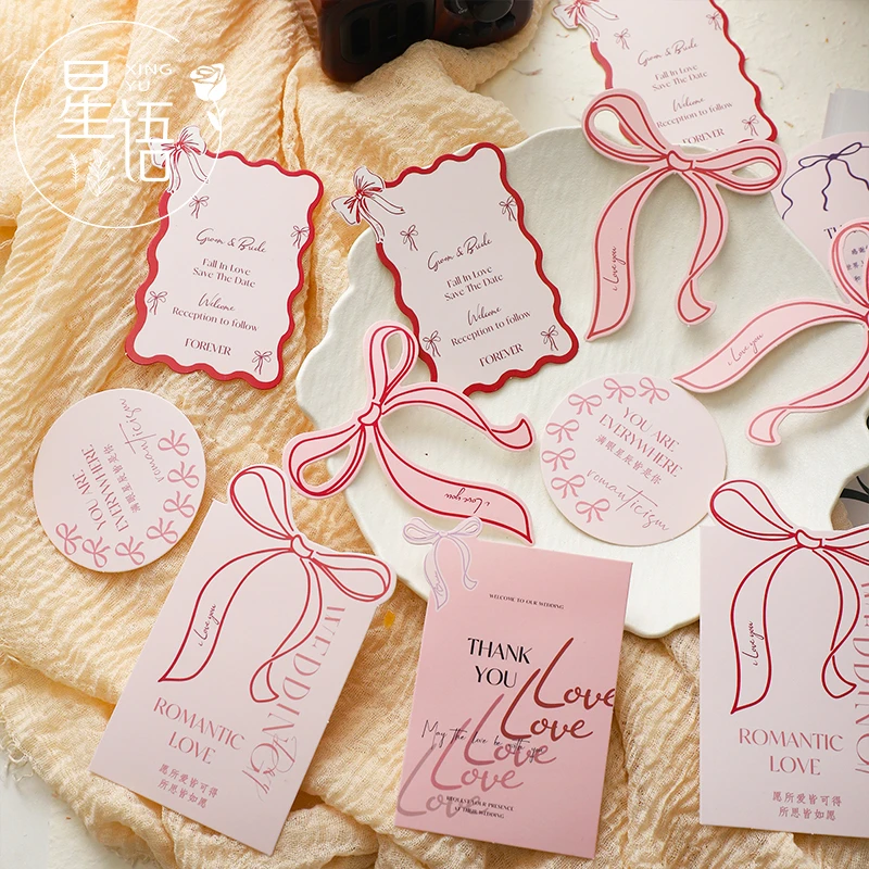 【星语】ins少女蝴蝶结卡片 花艺卡片贺卡极简公主风吊卡吊牌装饰卡