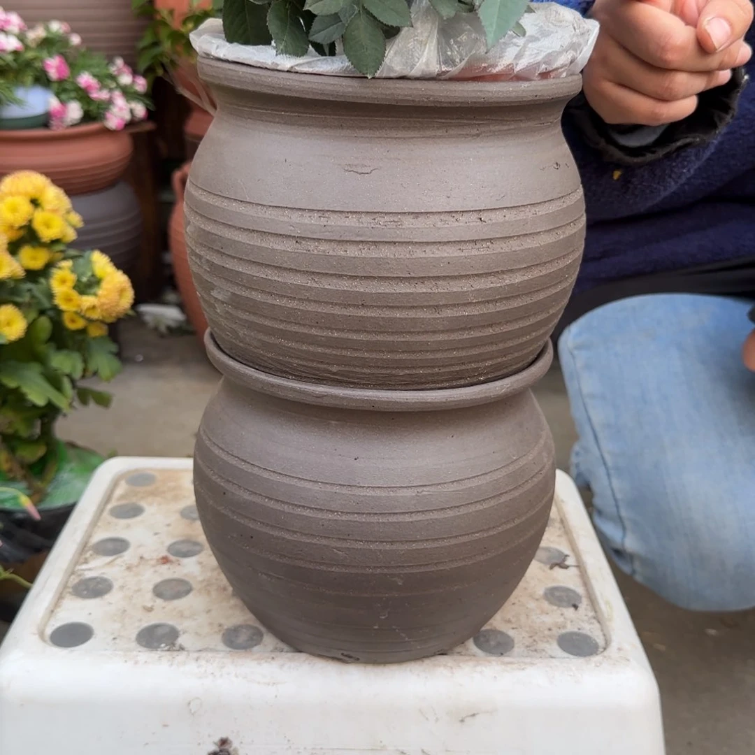 紫砂花盆口18高15宜兴紫砂粗糙