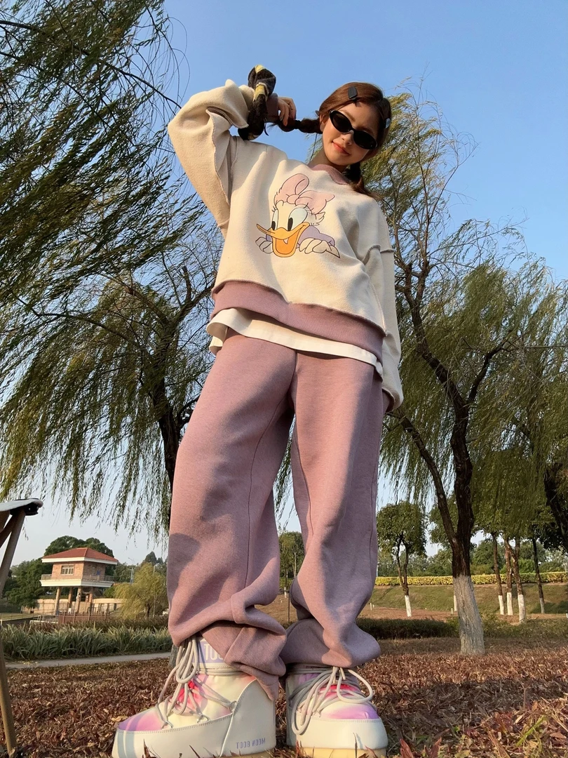 舟舟 【四色毛圈卫裤】裤子休闲时尚潮流百搭运动宽松