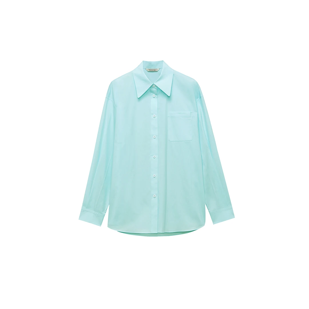 前片贴袋高密面料长袖衬衣224131N2C39