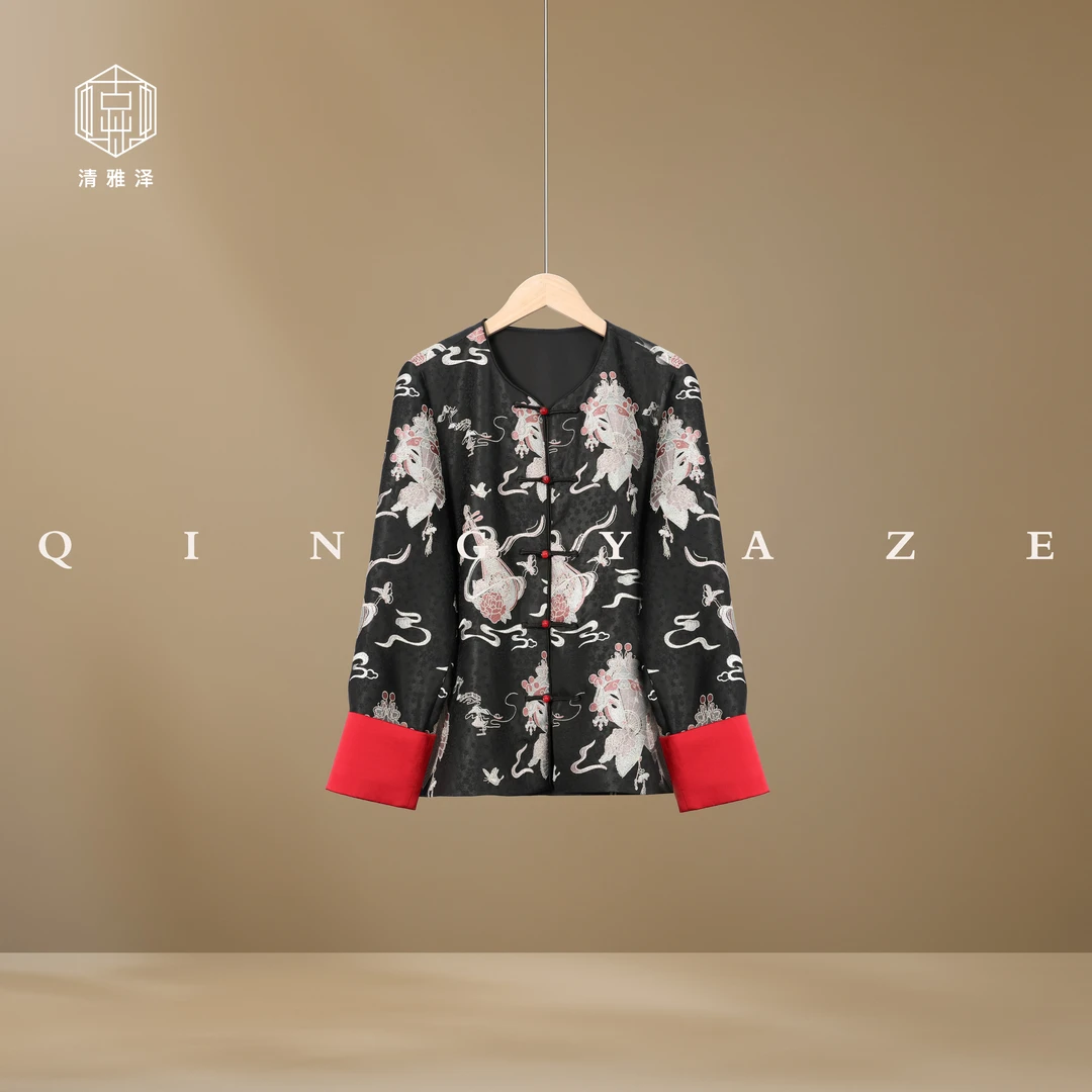 京剧脸谱！交织香云纱刺绣新中式外套！GZ5205
