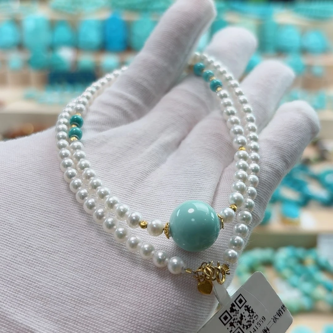 绿松石18K金镶嵌珠宝奇石