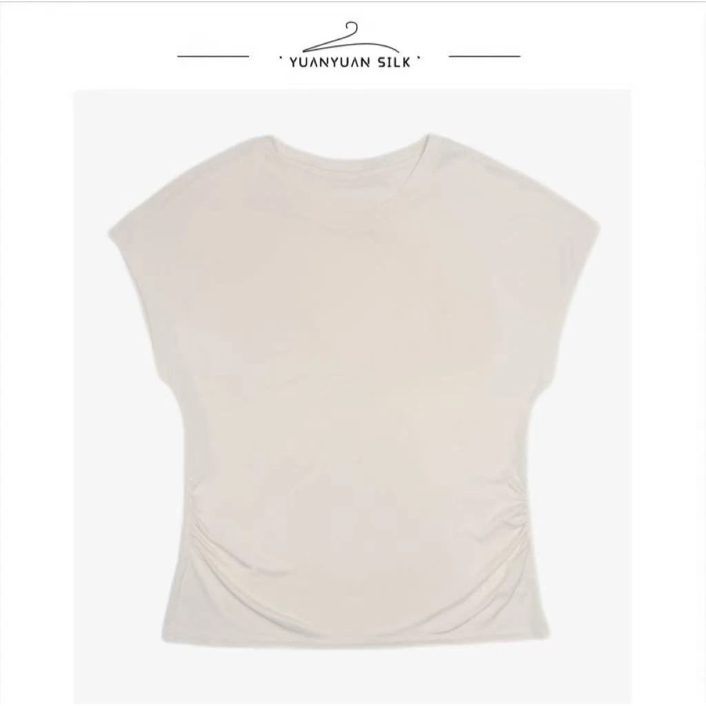 A 会”呼吸“的上衣~【加捻蚕丝/触感丝滑/如婴儿肌肤】小飞袖j1116