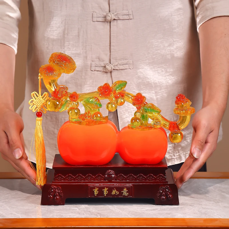 轻奢柿柿如意办公室客厅玄关博古架卧室书房桌面家具饰品葫芦摆件