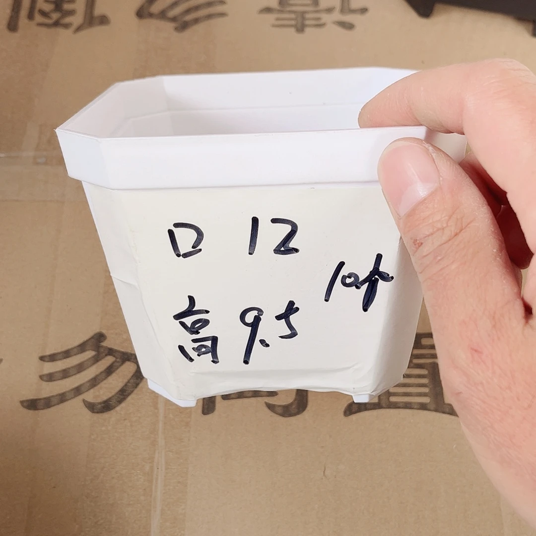 树脂加厚斜角款12方白色盆10个无托