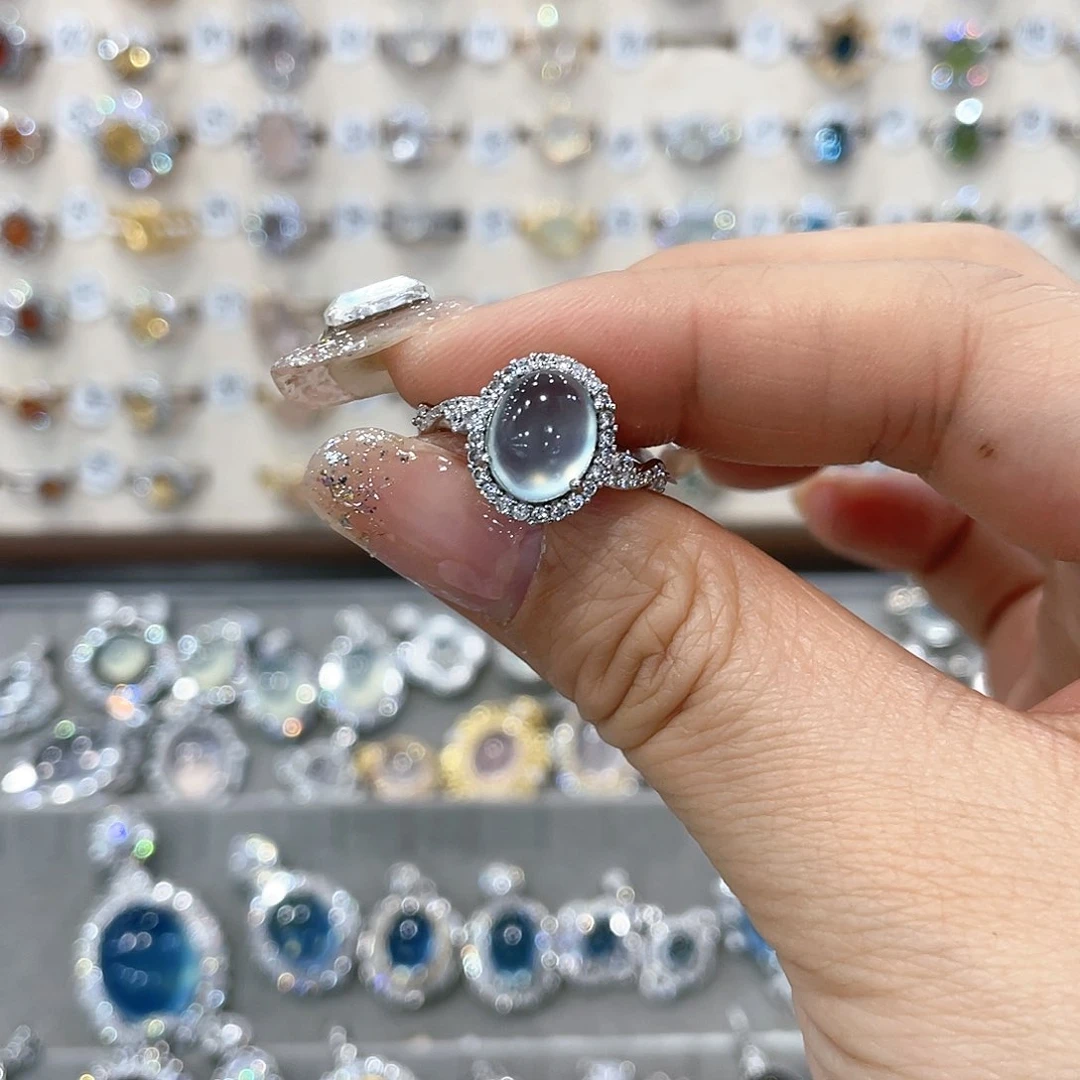 蛇纹石玉戒指银S925镶嵌写***₀