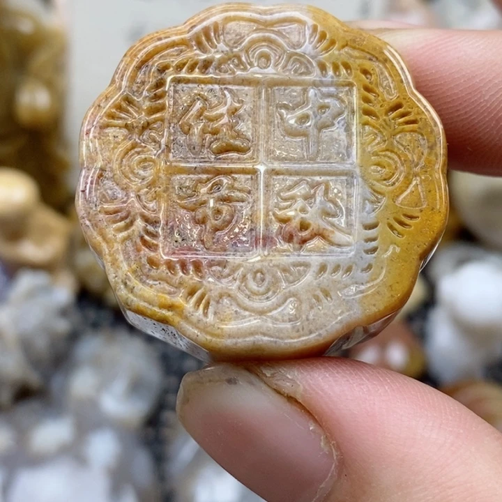 颈饰未镶嵌硅化珊瑚（珊瑚玉）没打孔
