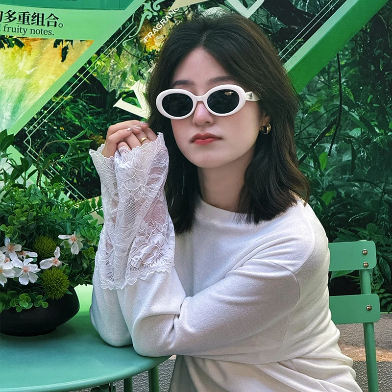 复古椭圆框墨镜女美式ins欧美网红凹造型嘻哈街拍潮太阳眼镜时尚
