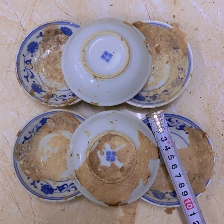 陶6个10厘米芙蓉花味碟