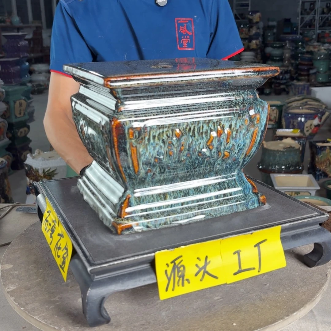 一风堂石湾花盆 面20高18打磨痕迹