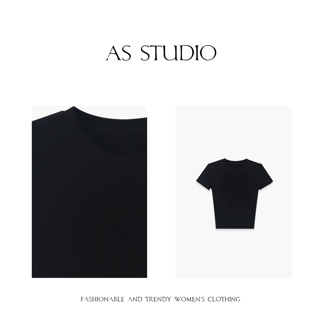 【AS波妞】铭顺25春新天丝羊毛短袖T恤女时尚百搭纯色显瘦XX24TX01