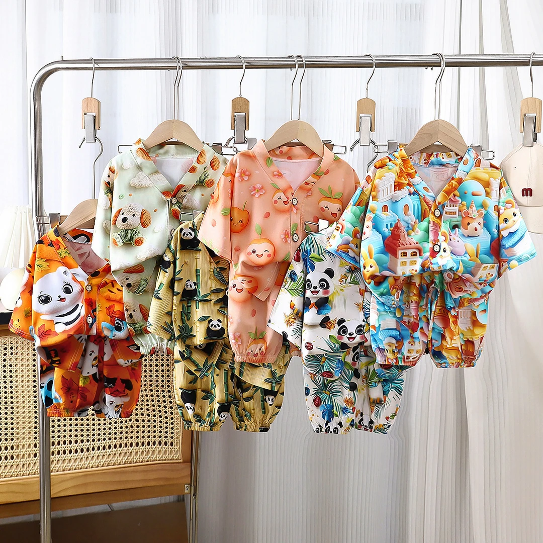宝宝家居服套装休闲风卡通风卡通居家男童中大童女童