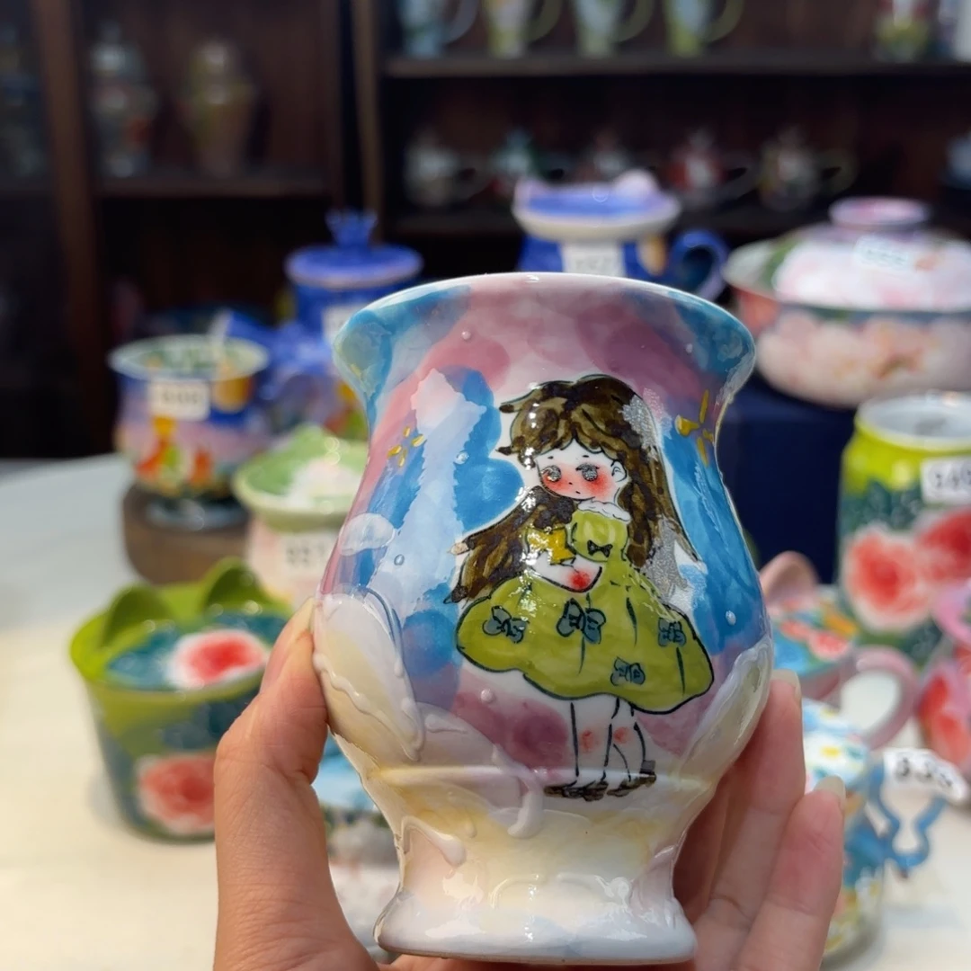 瓷片景德镇手绘高温釉下彩陶瓷茶具