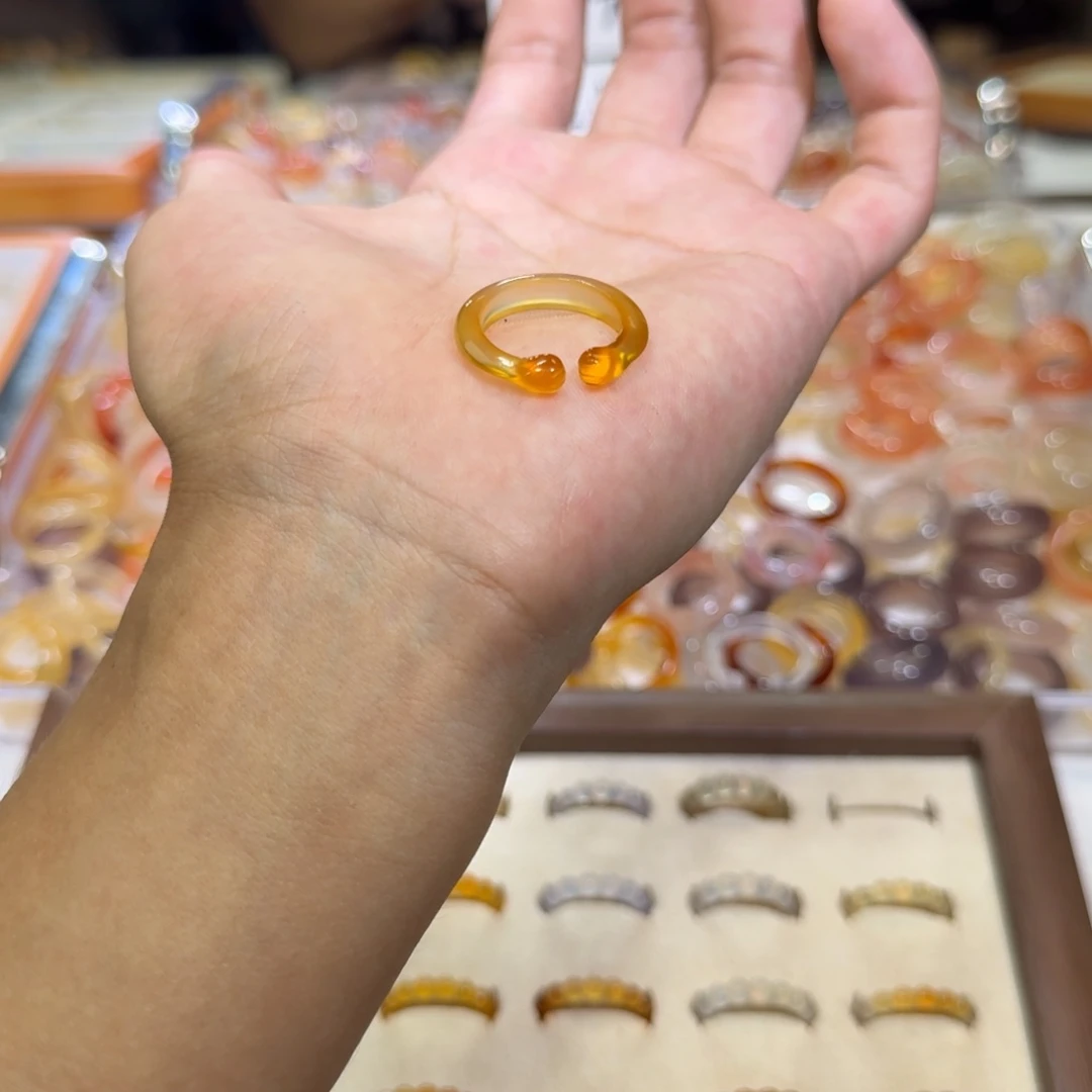 玛瑙/玉髓戒指未镶嵌30号港15