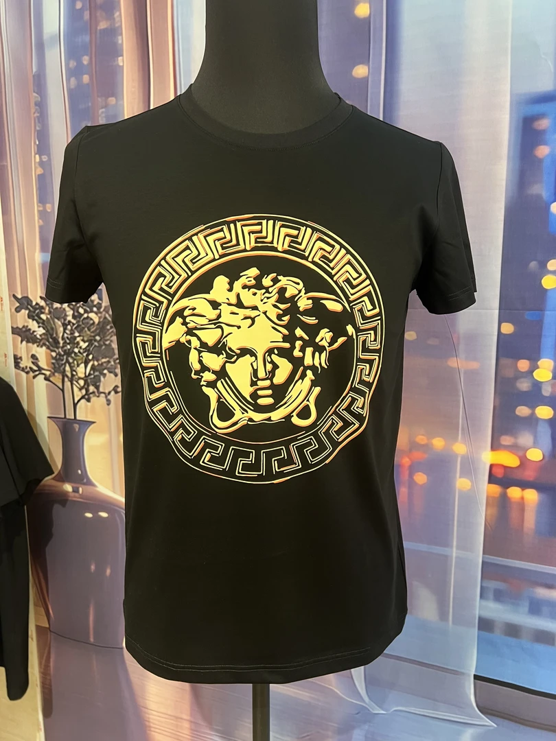 【寶盛服饰烫图】轻奢潮牌重工艺潮牌男士短袖丝光棉T恤