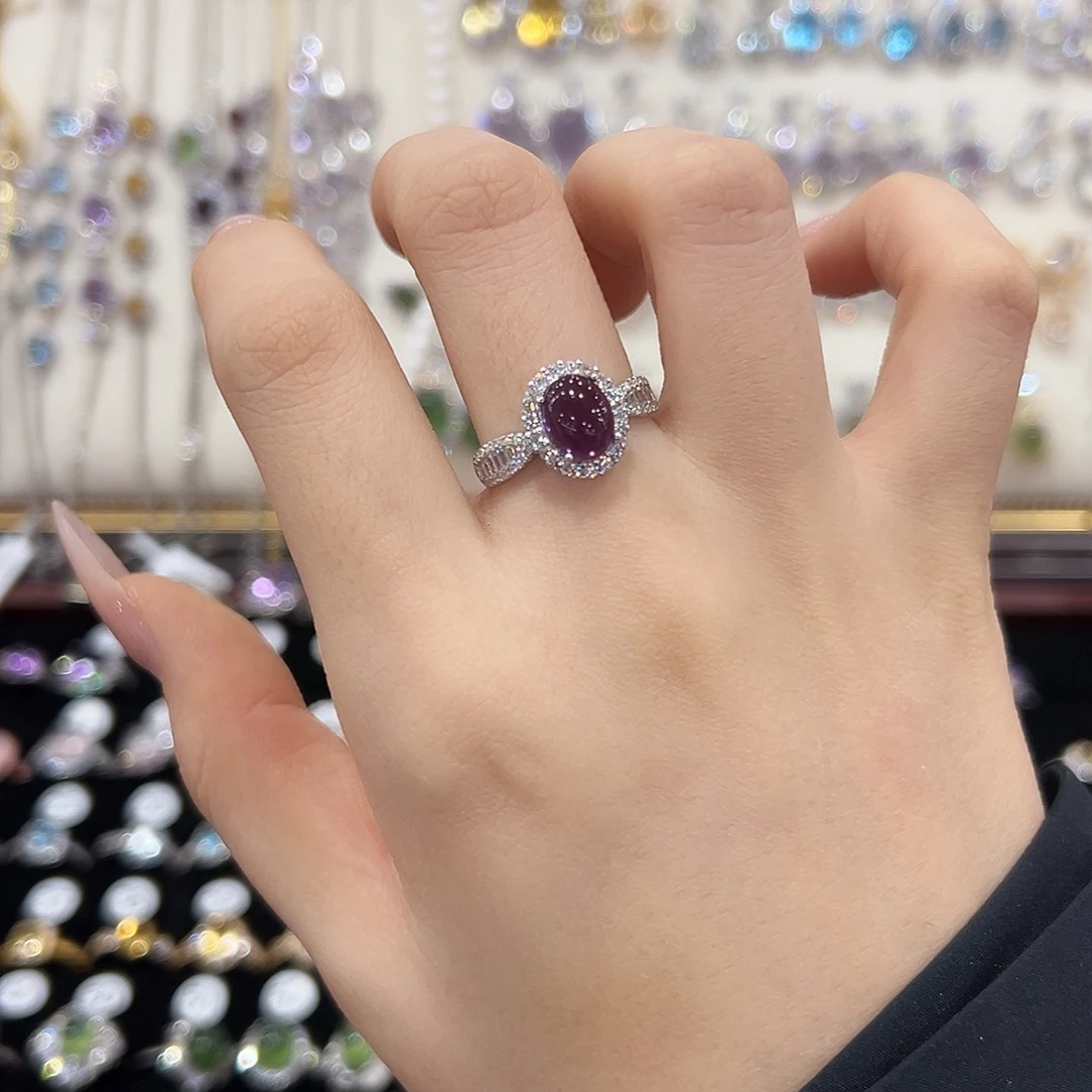 戒指紫晶银S925镶嵌