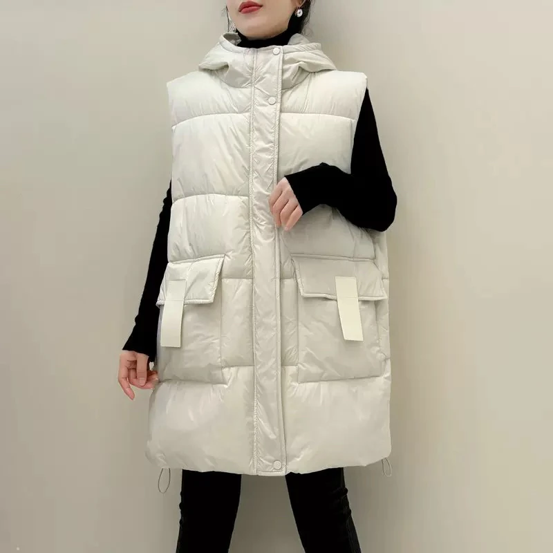 2025春秋新款中青年无袖棉服时尚休闲大口袋马夹外套