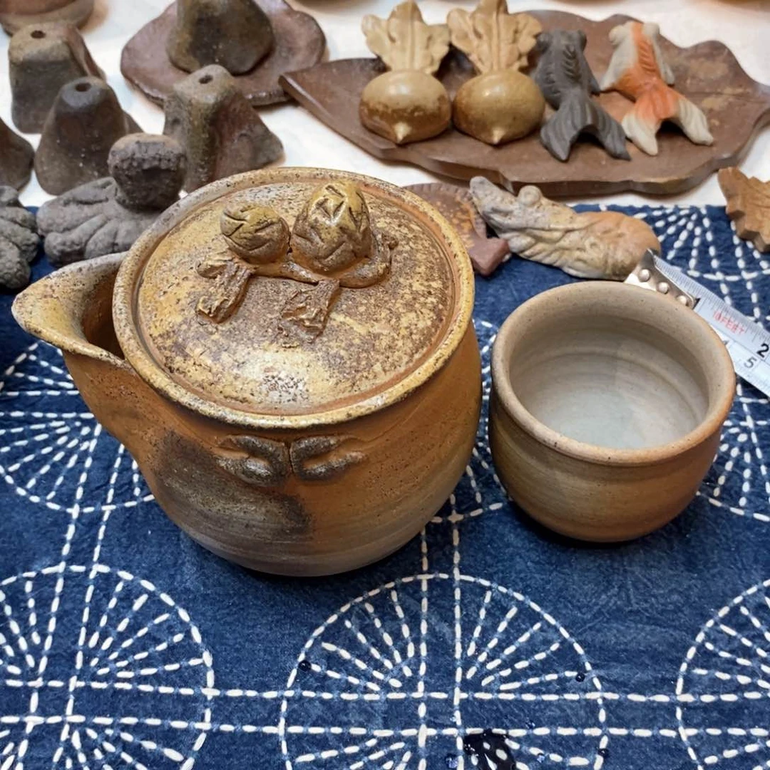 可**柴烧侘寂粗陶茶具