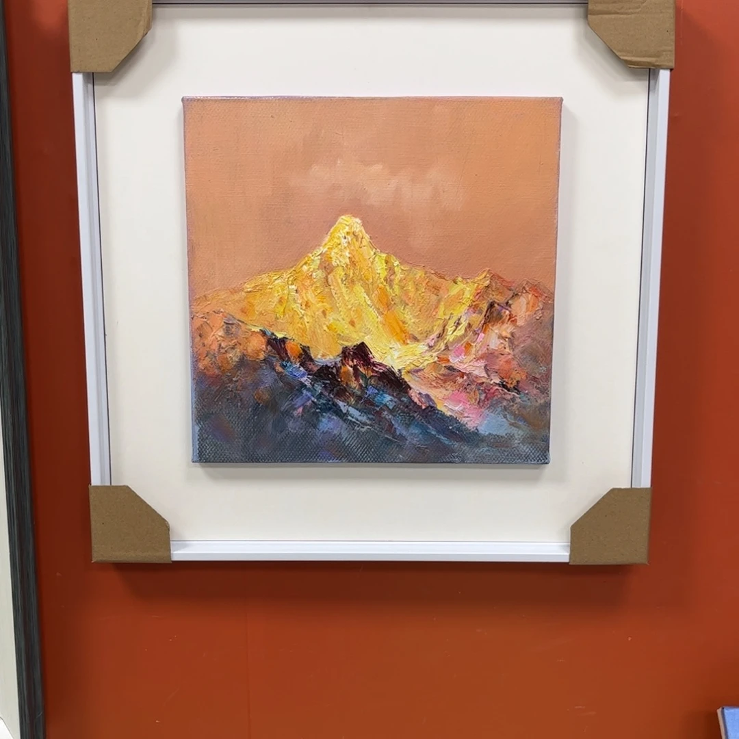 手工手绘精品油画带框50+50尺寸