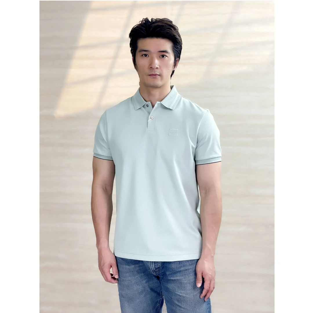 MarcciBior马希波尔夏季商务通勤纯色短袖POLO衫