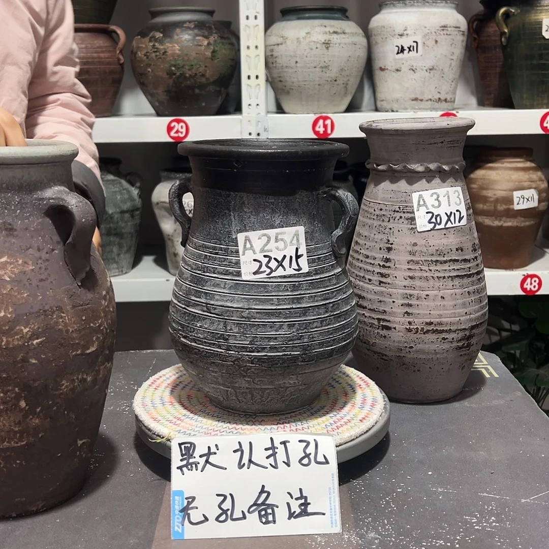 红陶中灰双耳默认打孔