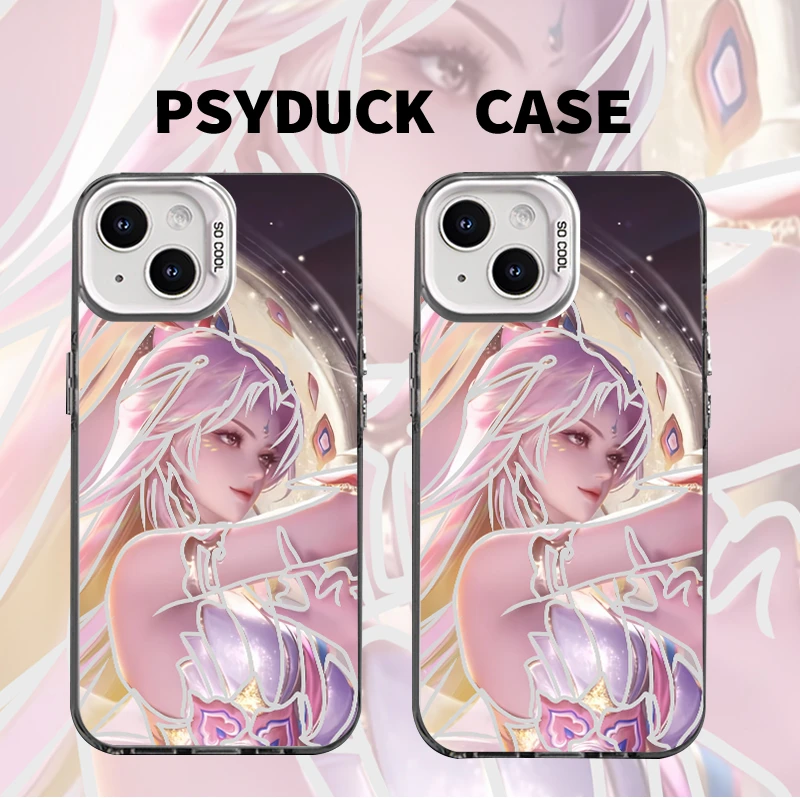 适用苹果华为一加iQOO小米动漫蛇年虞姬彩银白底创意防摔手机壳