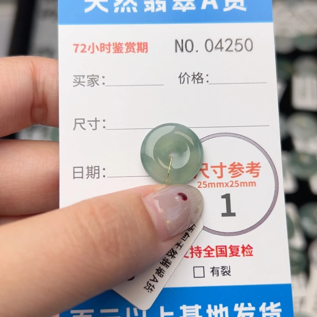 翡翠颈饰未镶嵌平安扣4250