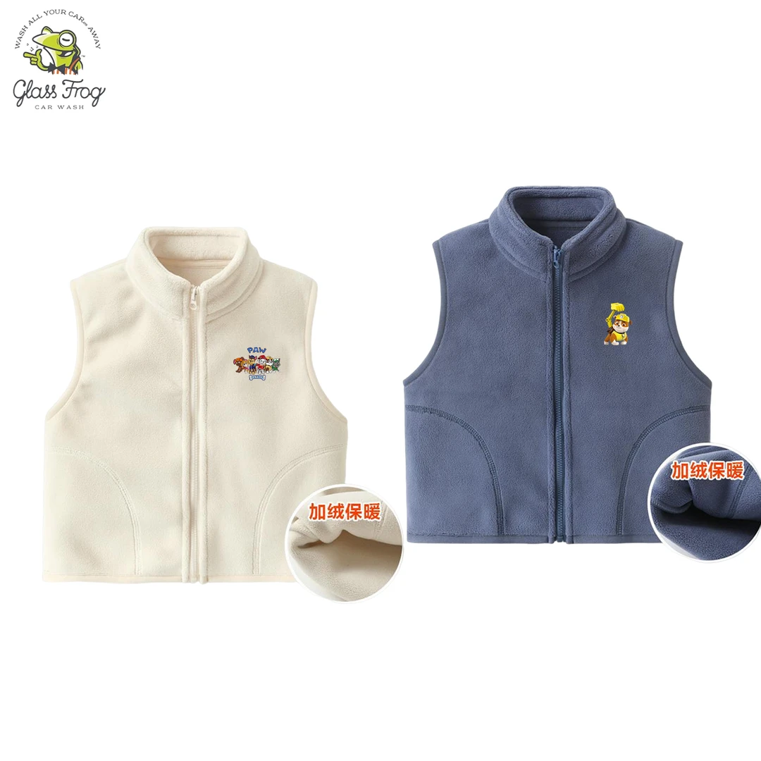 汪汪队马甲男童奥利绒马夹童装冬季保暖背心儿童加厚抓绒内胆秋季