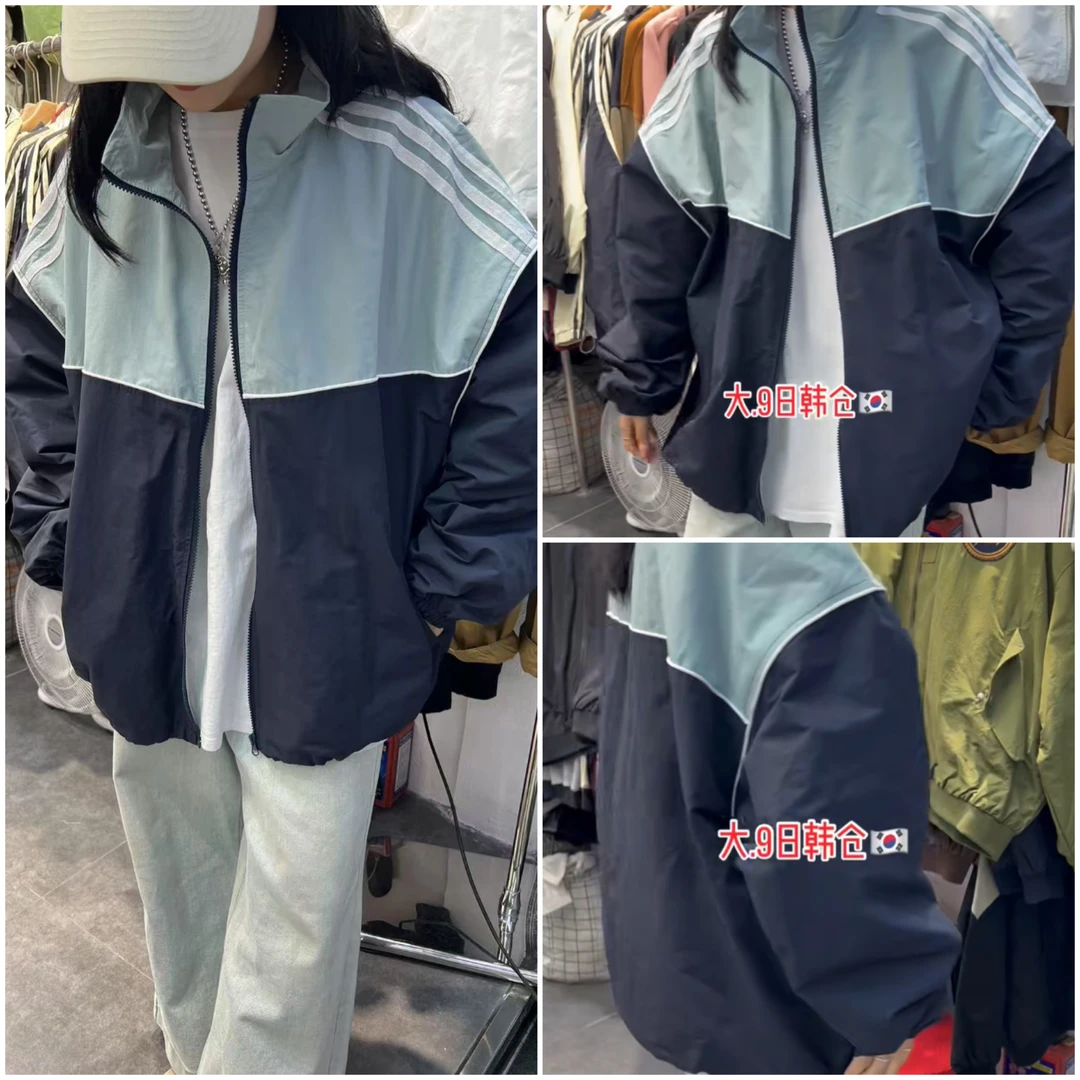 娜样美家 精选南韩拼色复古大九家冲锋衣外套60015
