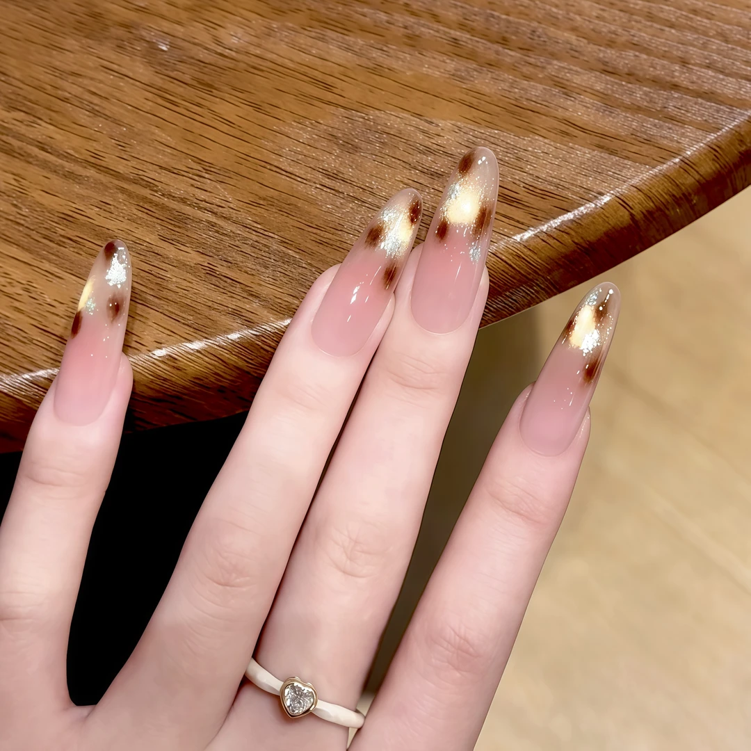 【冰川琥珀】Kull·库姥姥轻奢纯手工豹纹琥珀猫眼秋冬显白穿戴美甲