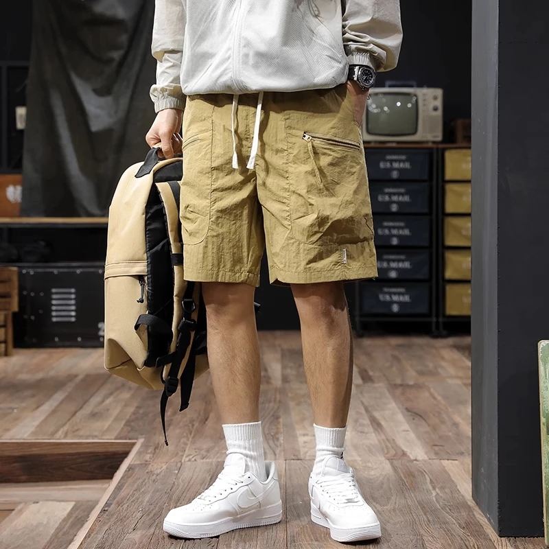 冰丝速干工装短裤男夏季轻薄透气凉感五分裤子男士休闲运动中裤潮