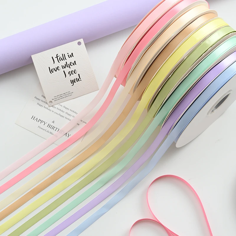 马卡龙纯色涤纶丝带鲜花包装彩带花束包花缎带花艺材料资材