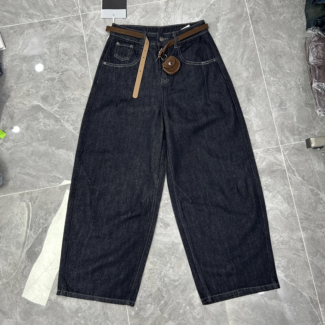 【芸姐】8052欧货品牌订单显瘦黑金蓝九分气球裤