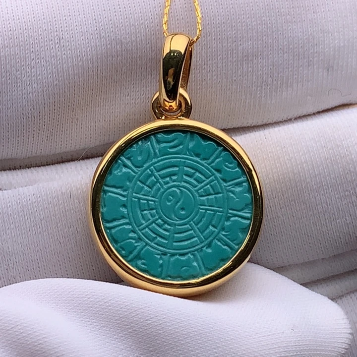 绿松石18K金镶嵌珠宝奇石