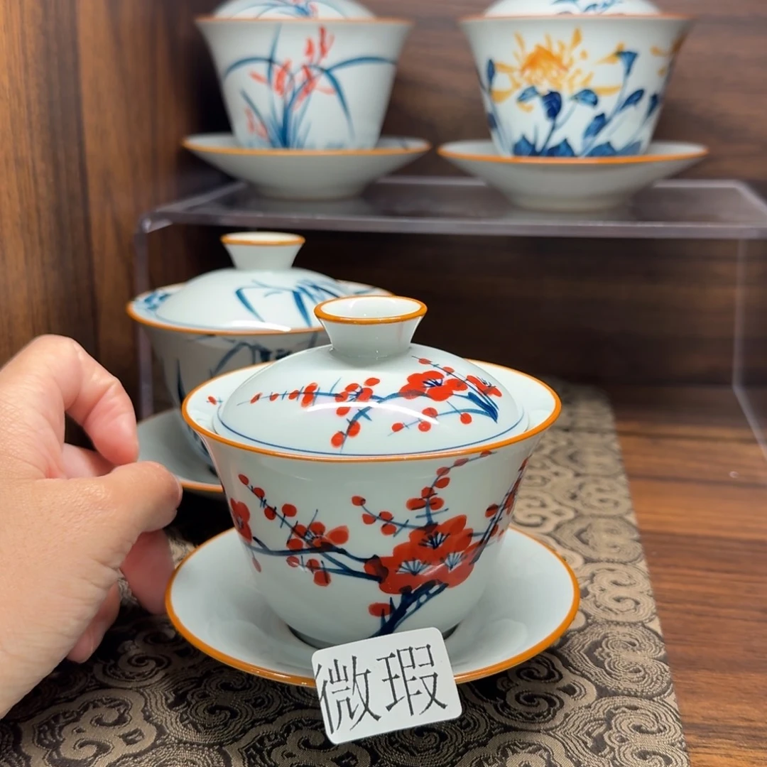 釉下彩纯手绘微瑕