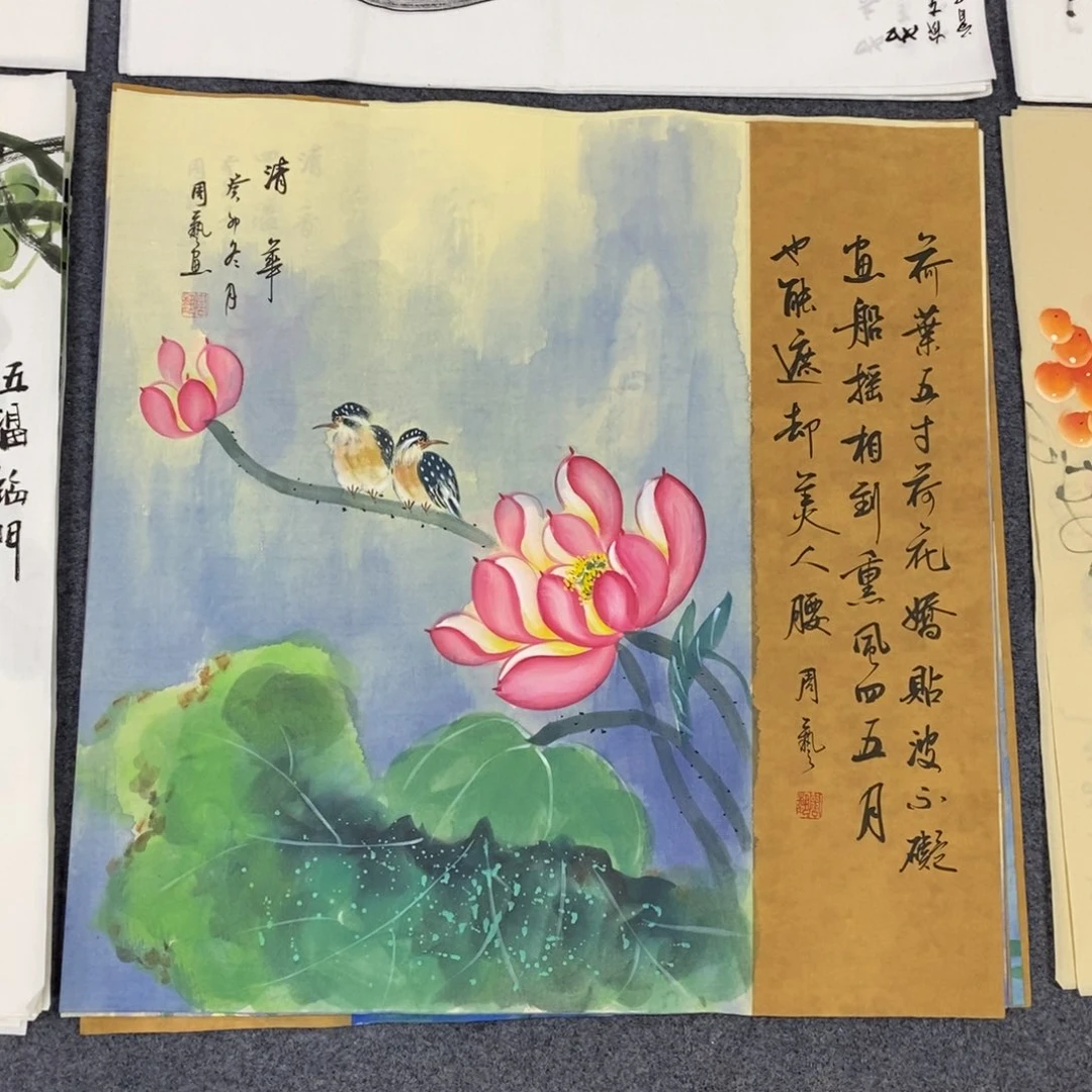 国画尺寸70✖️70斗方精品纯手绘画