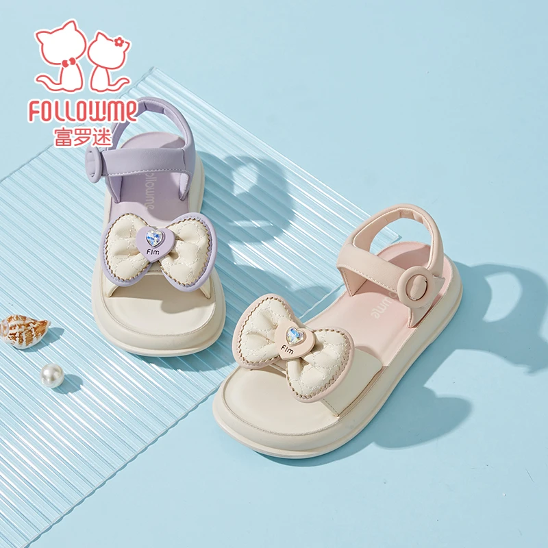 富罗迷女童凉鞋夏款鞋子夏季新款透气女孩软底防滑沙滩鞋5B8914