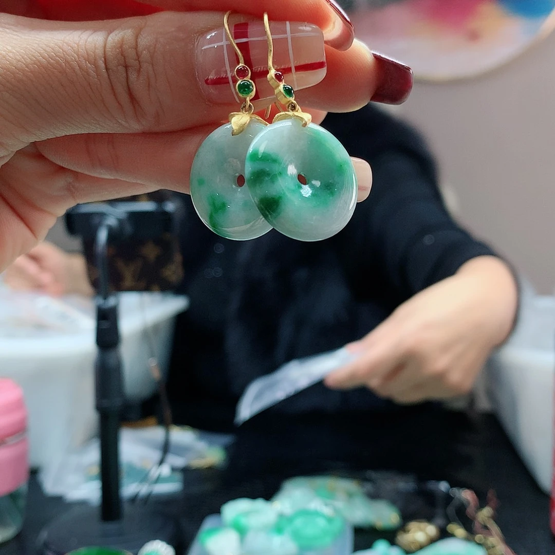 【闪购商品】翡翠耳饰银S925镶嵌，