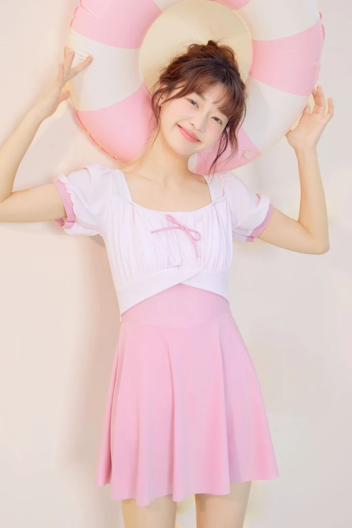 2025小玲隆新款儿童保守裙式连体日系温泉泳衣短裙夏季泳装游泳