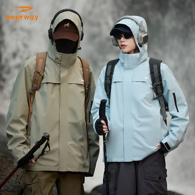 Deerway/德尔惠2025春季新品男女同款防风防水户外登山服休闲夹克