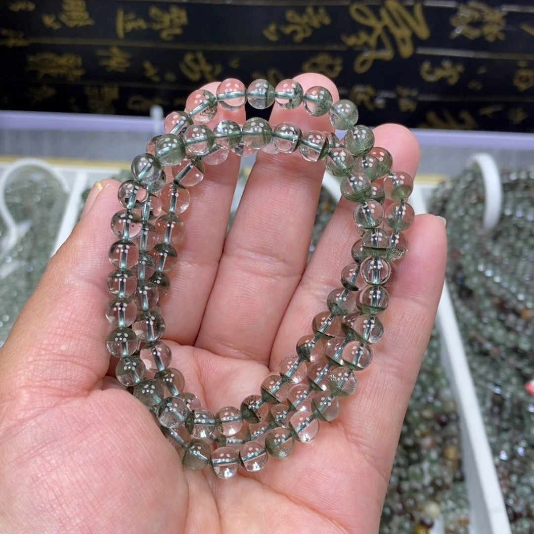水晶绿幽灵手串未镶嵌闻**?