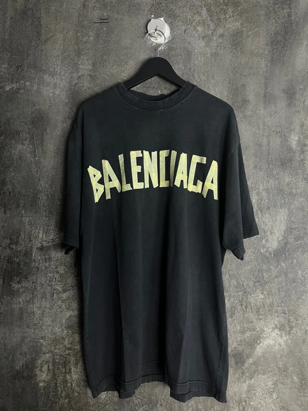 全新未使用 Balenciaga/巴黎世家 m码*1/美纸纹水洗短袖/02243