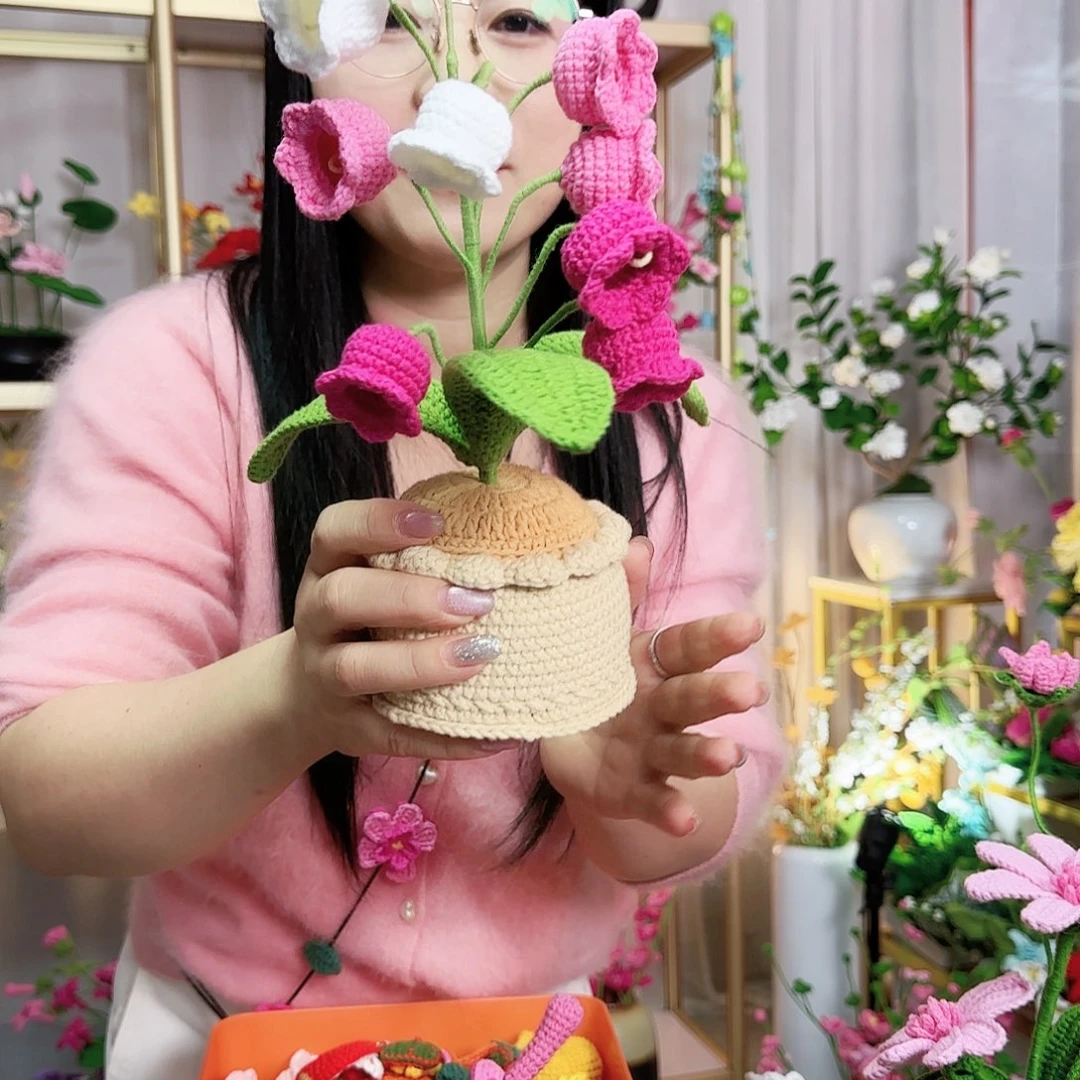 手工钩织设计盆栽