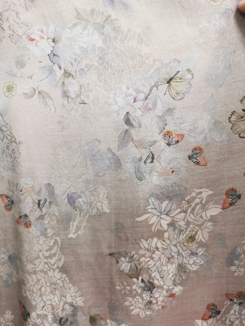 粉蝴蝶 花萝香云纱布料活动价