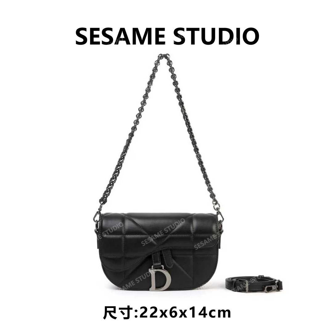 【芝麻集】SKL-7777-黑色休闲时尚百搭腋下女包