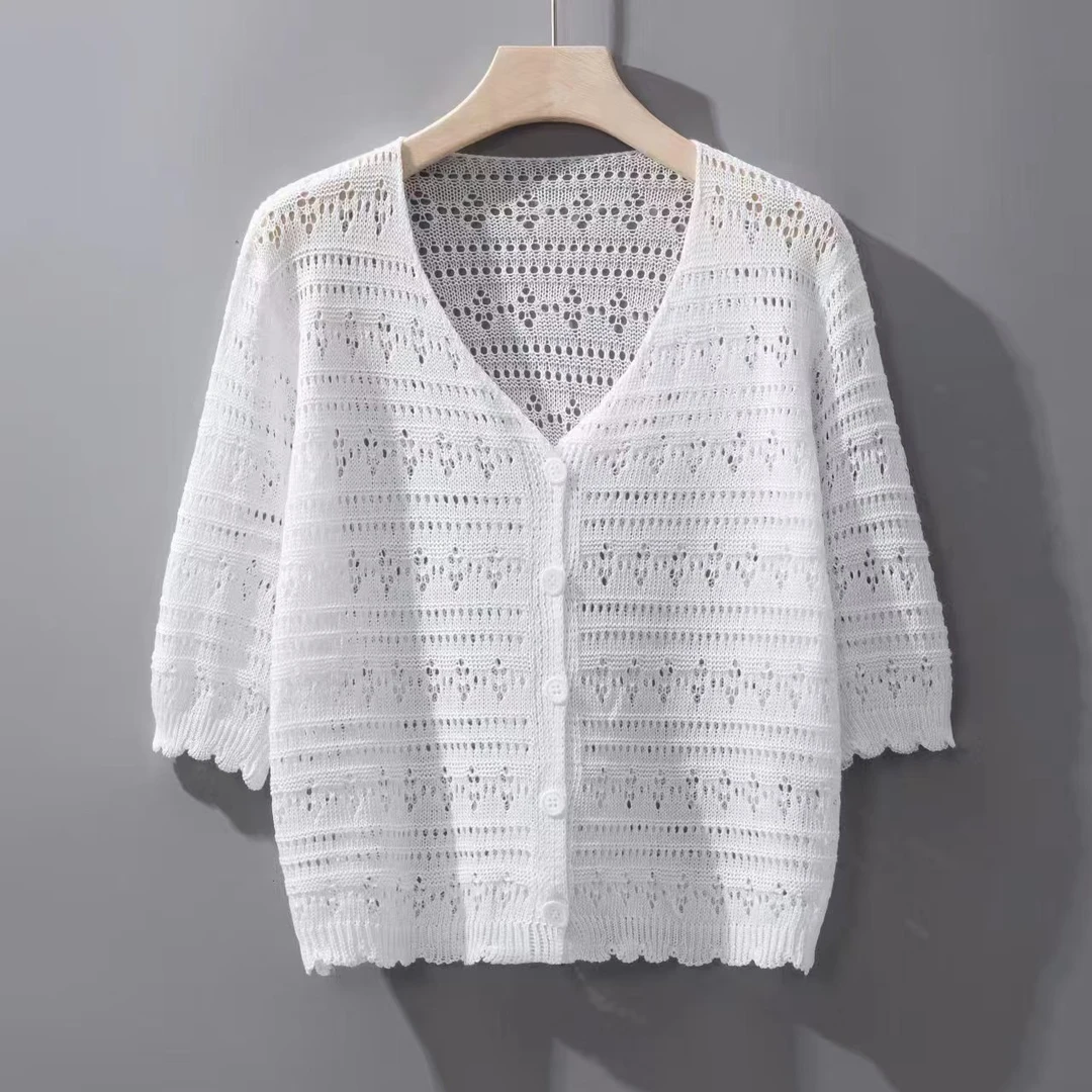 冰丝针织衫短袖开衫女薄款短款小坎肩外搭披肩夏季外套吊带裙罩衫