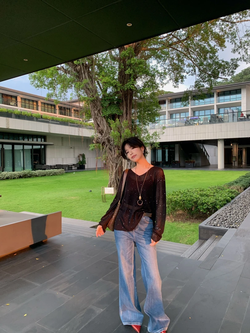 老琴私服 【梦幻星辰】欧若风设计师高级感亮片毛针织衫女 82016