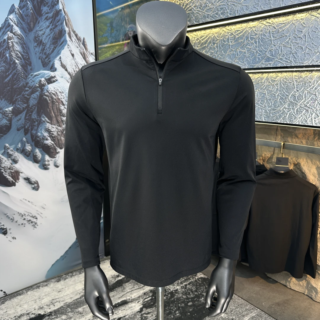 长袖半拉链拉链厚款半高领卫衣弹力男士时尚透气休闲