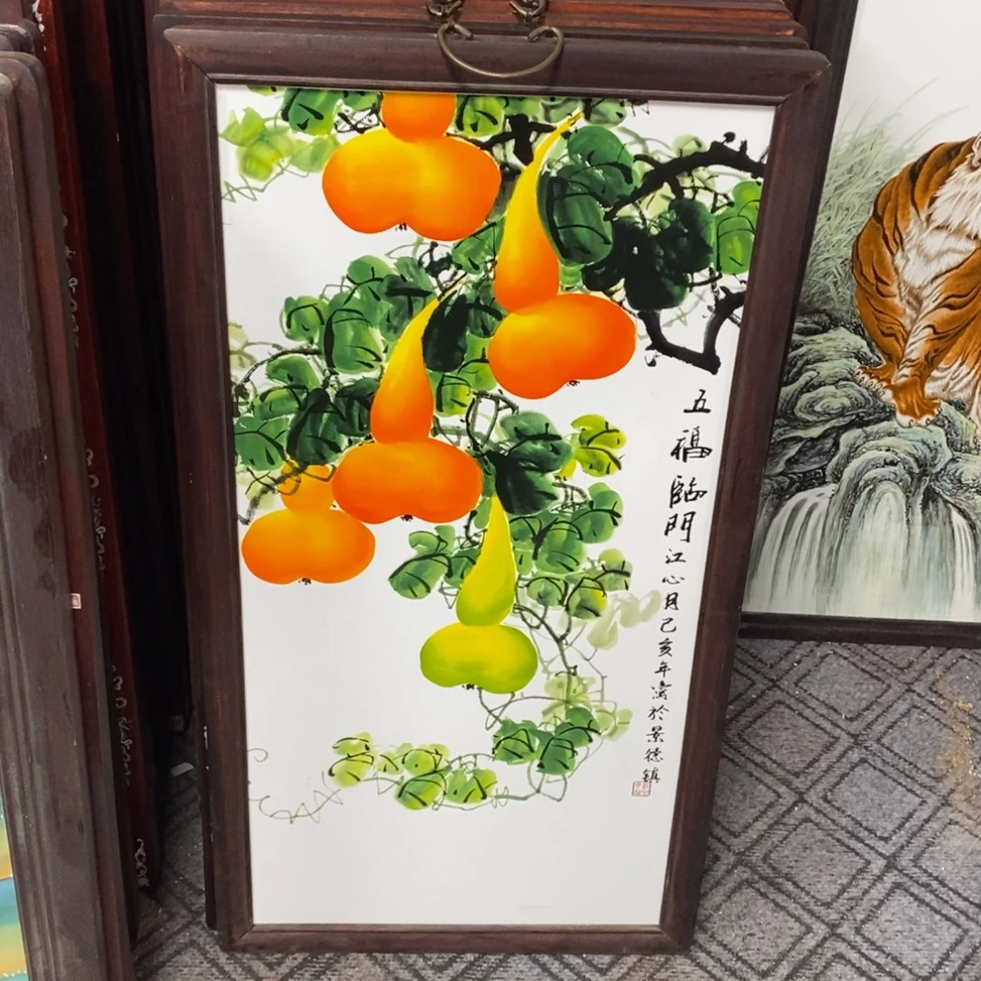 瓷86*46*1景德镇瓷板画柴窑烧制